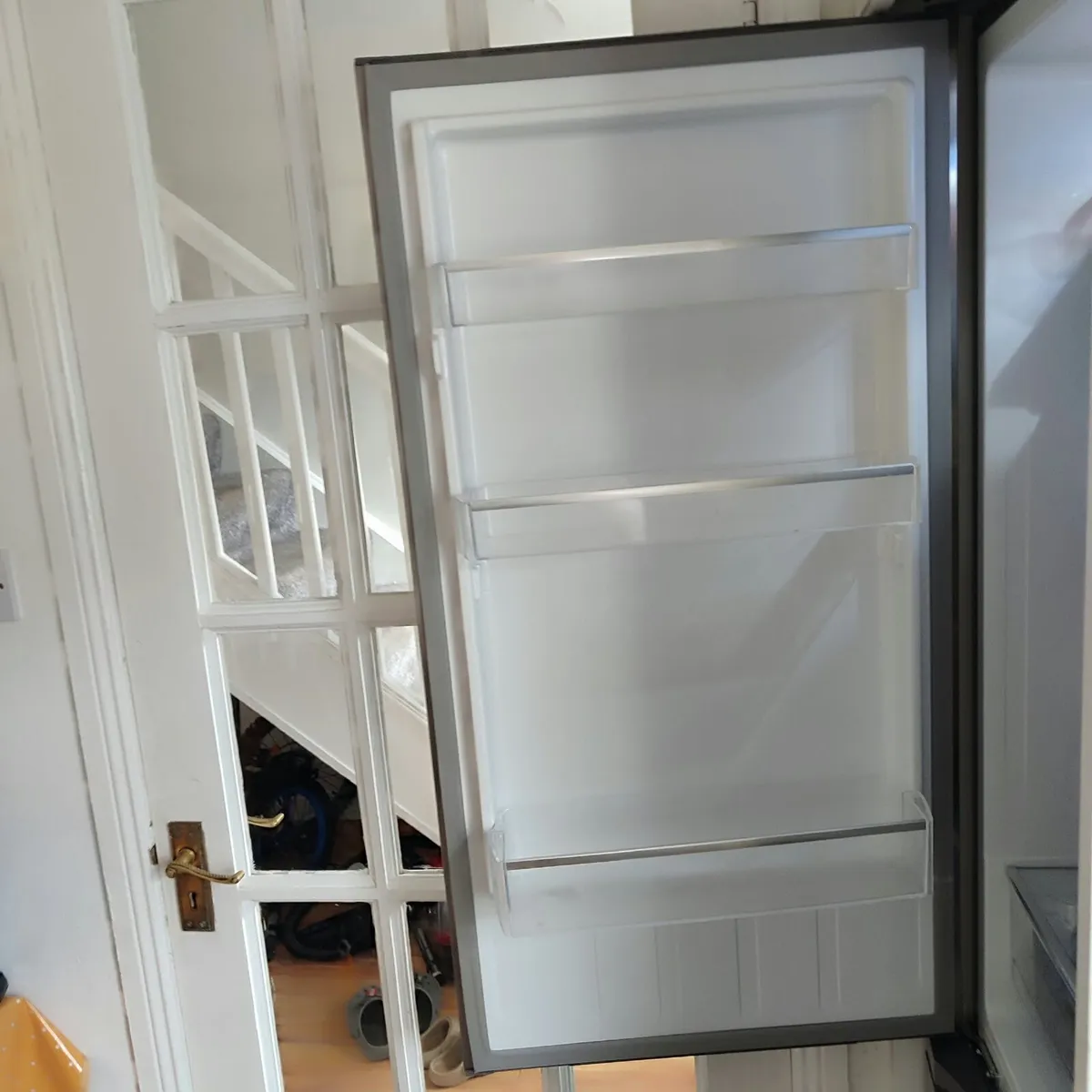 Freestanding Tall Fridge Freezer – Silver - Image 3