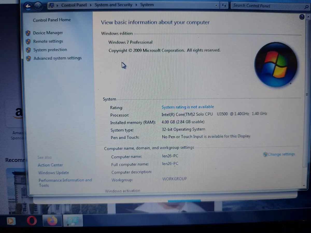 Lenovo Ideapad U350 Laptop, 4GB Ram, 230GB SSD Win - Image 2