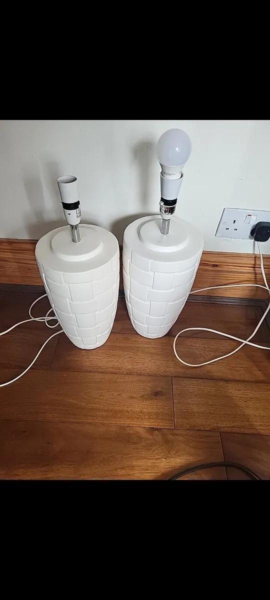 White Ceramic Table Lamps - Image 1