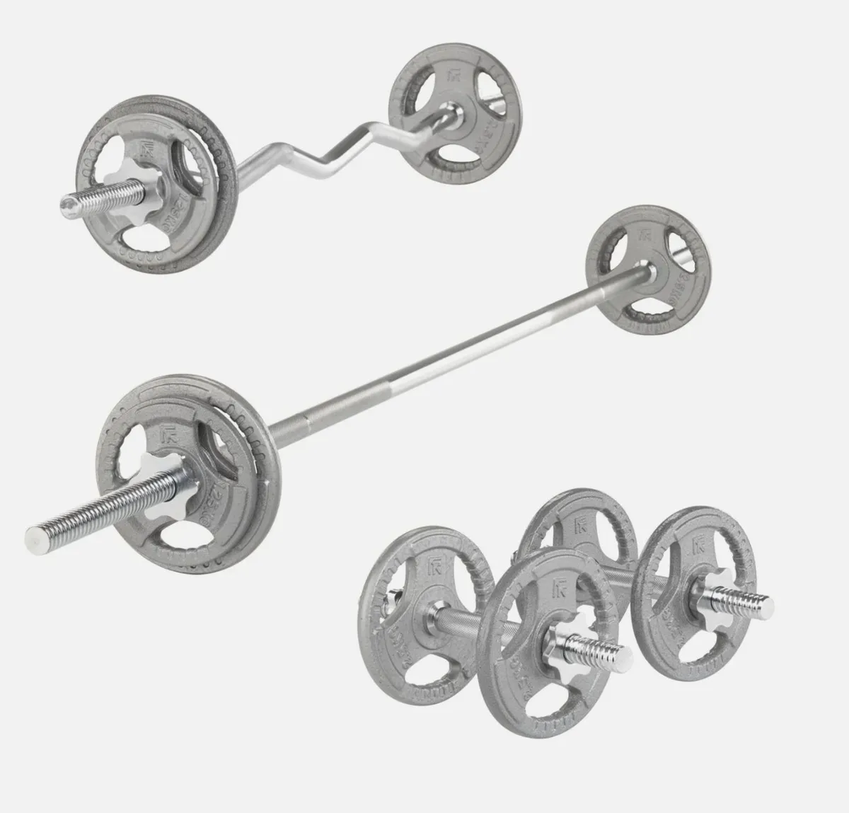 Mirafit Spinlock Dumbbell, Barbell and Plates Set - Image 1