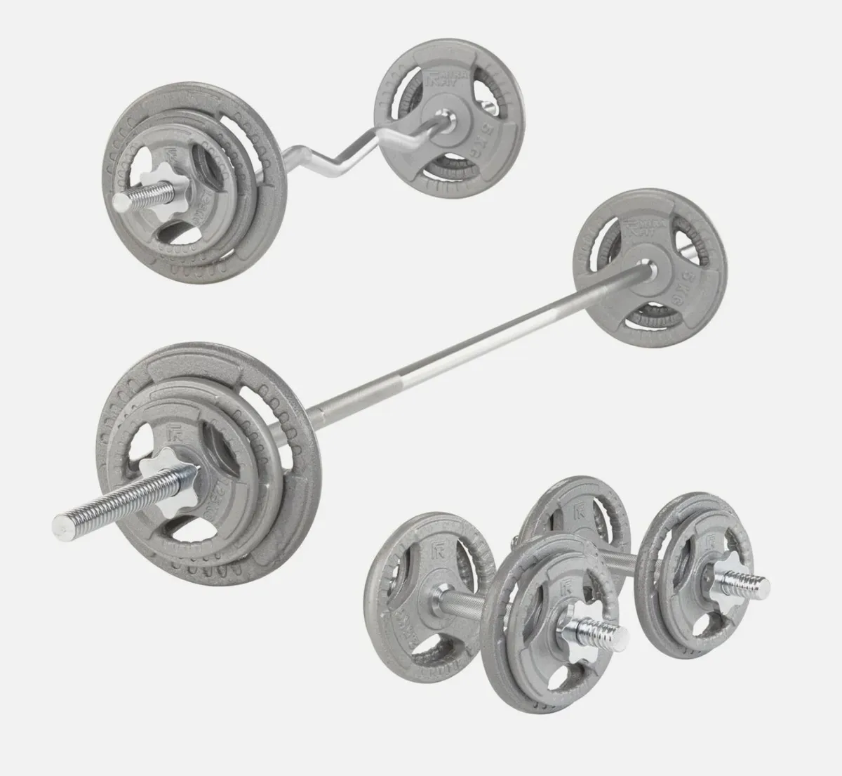 Mirafit Spinlock Dumbbell, Barbell and Plates Set - Image 2