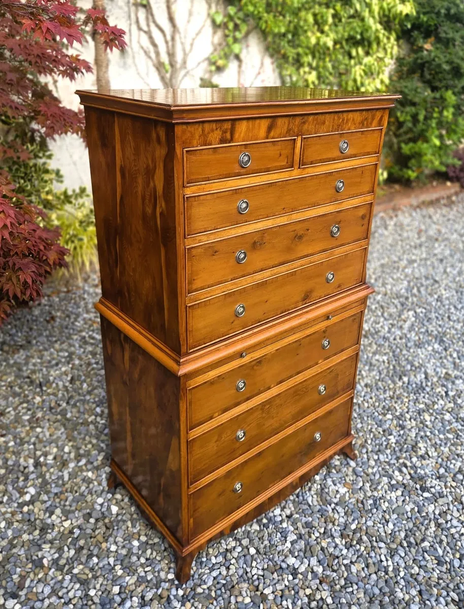 Vintage Walnut Tallboy Chest - Image 1