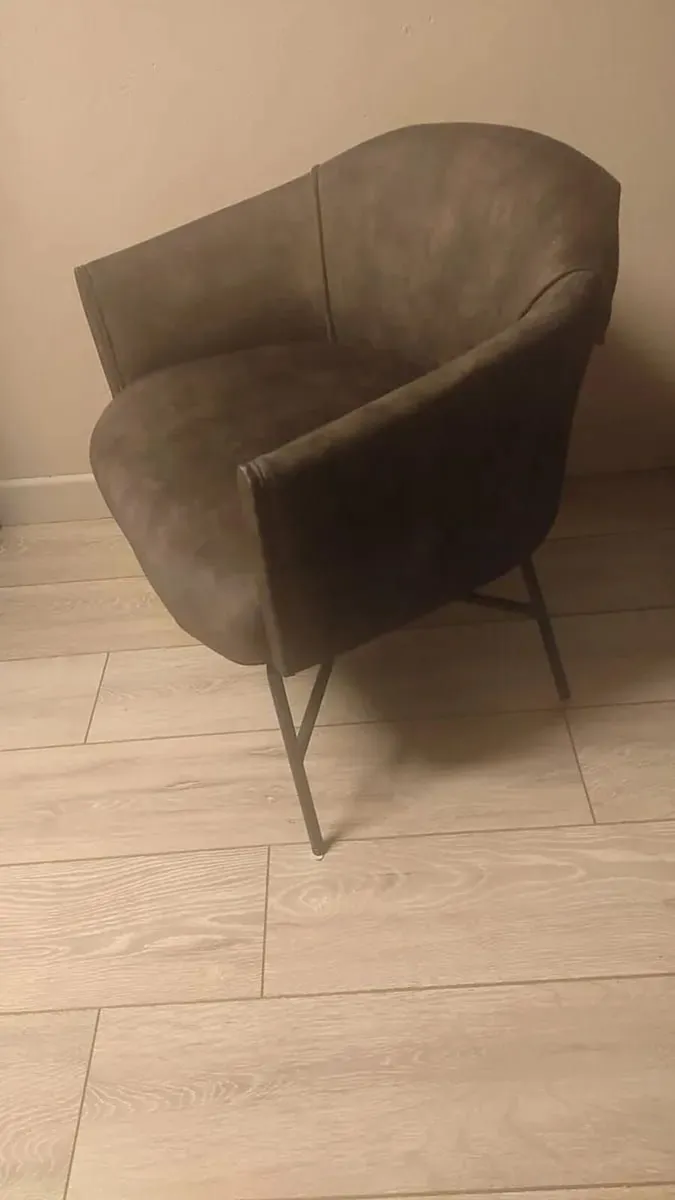 Brown Brushed Velvet Chair - Image 2