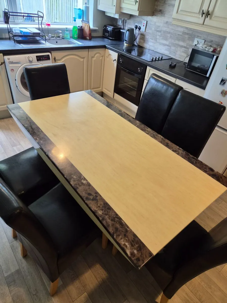 Large Marble Table and Chairs - Image 3
