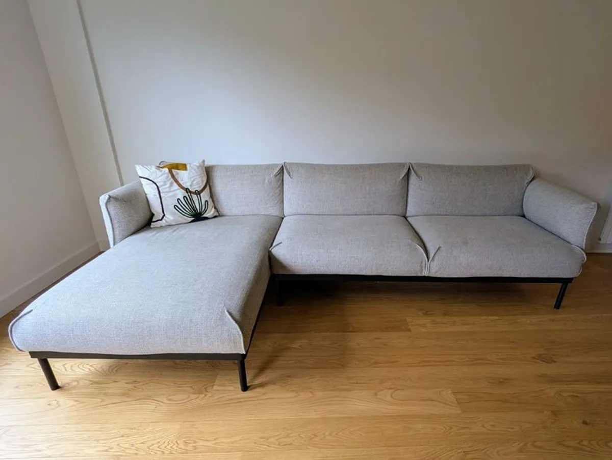 3-Seat Sofa with Chaise Longue, Light Grey (IKEA APPLARYD) - Image 2