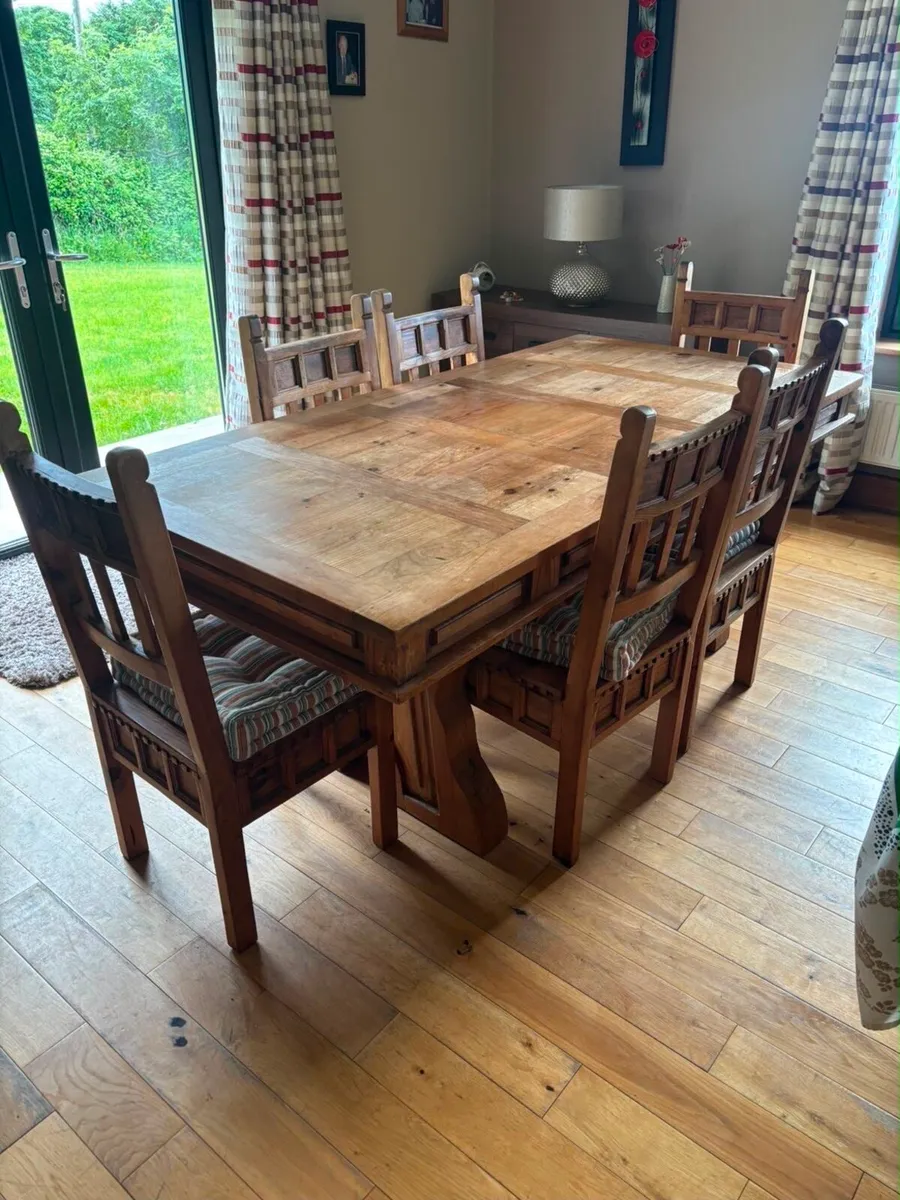 Wooden table and chairs - Image 2