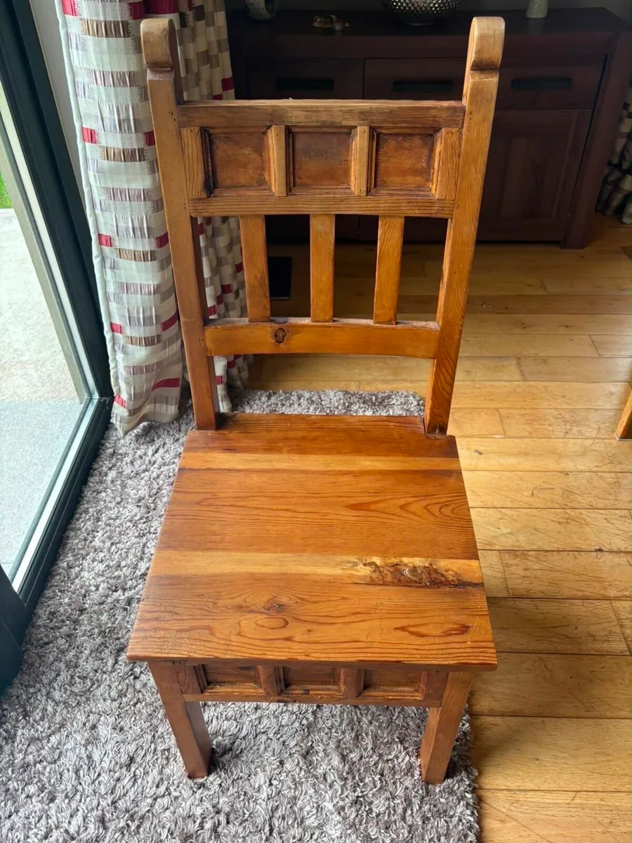 Wooden table and chairs - Image 4