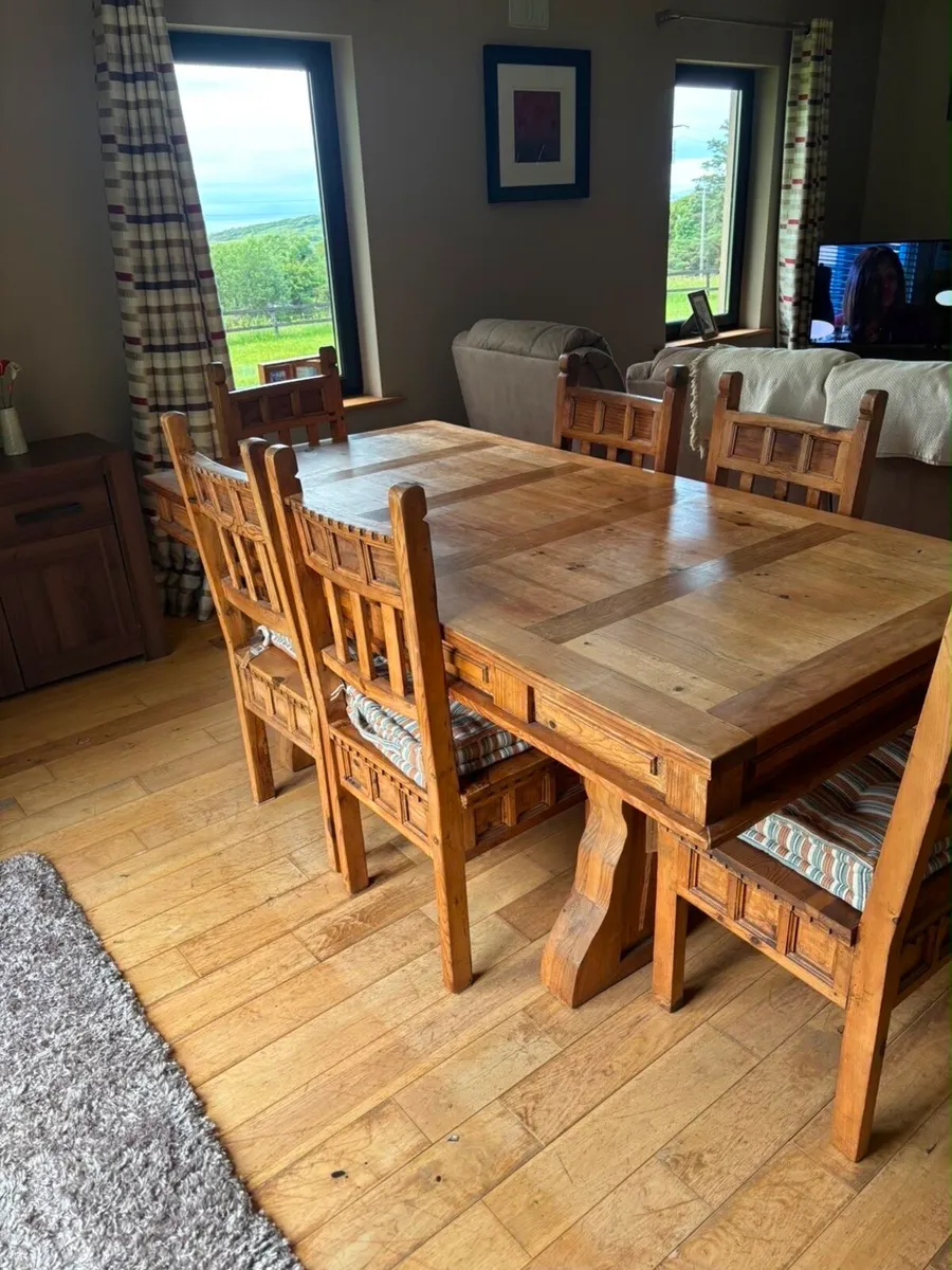 Wooden table and chairs - Image 1
