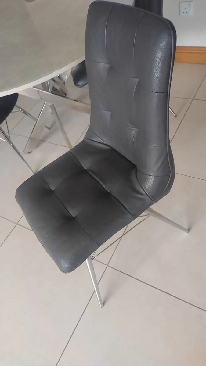 4 x Grey Faux Leather Dining Room Chairs