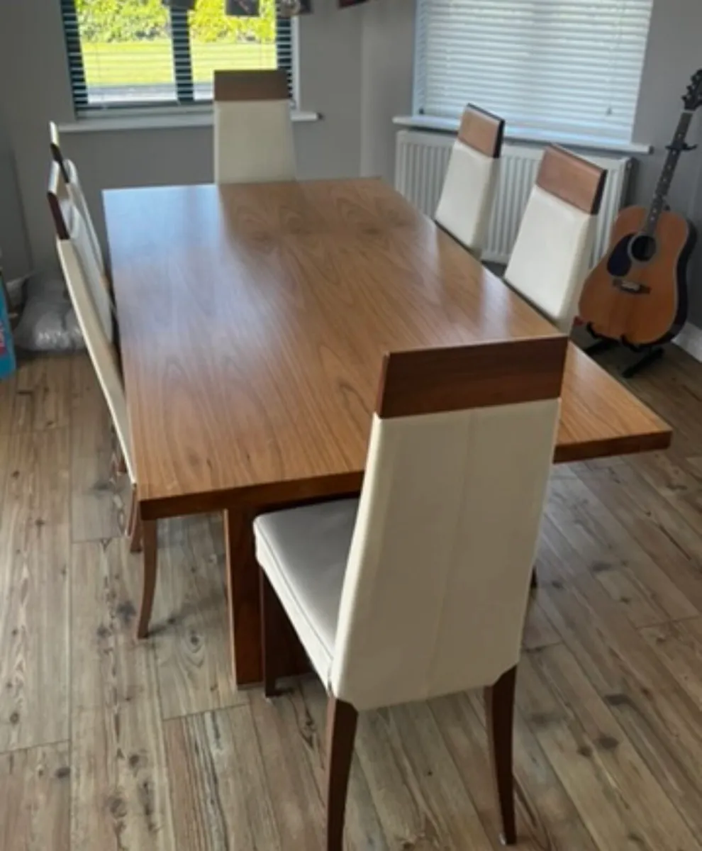 Solid Oak Table and Chairs - Image 1