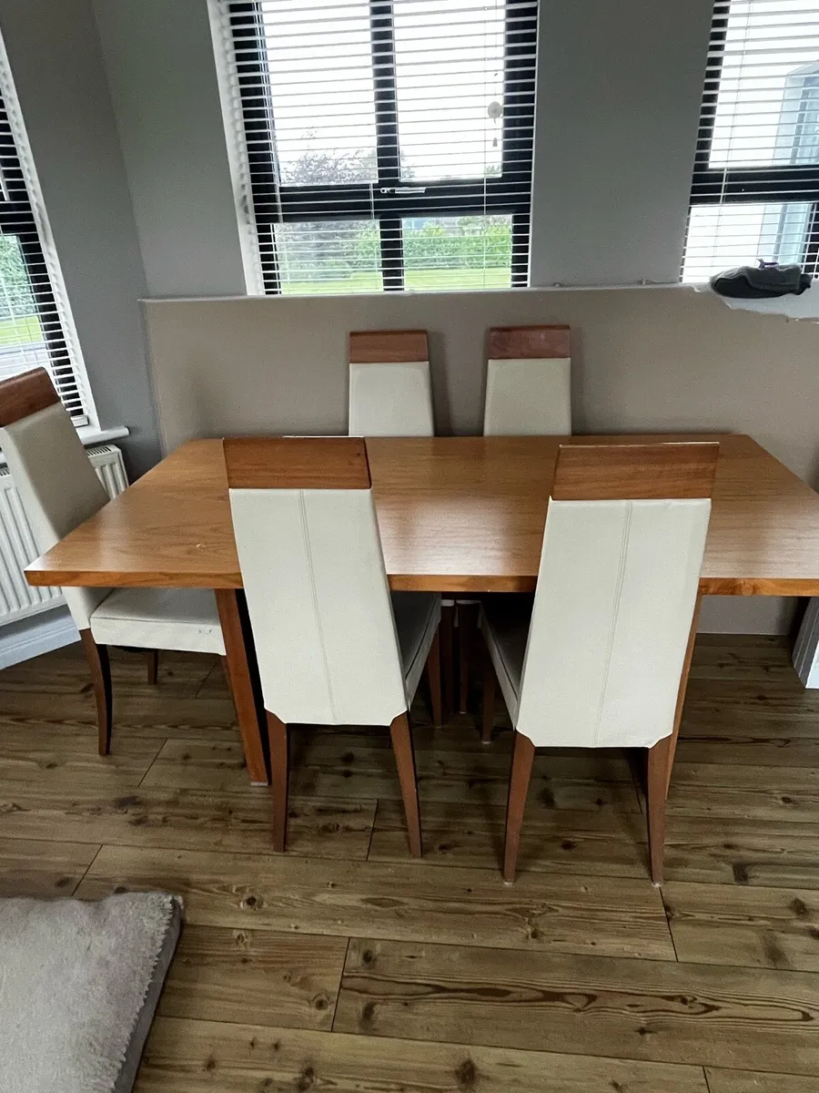Solid Oak Table and Chairs - Image 2