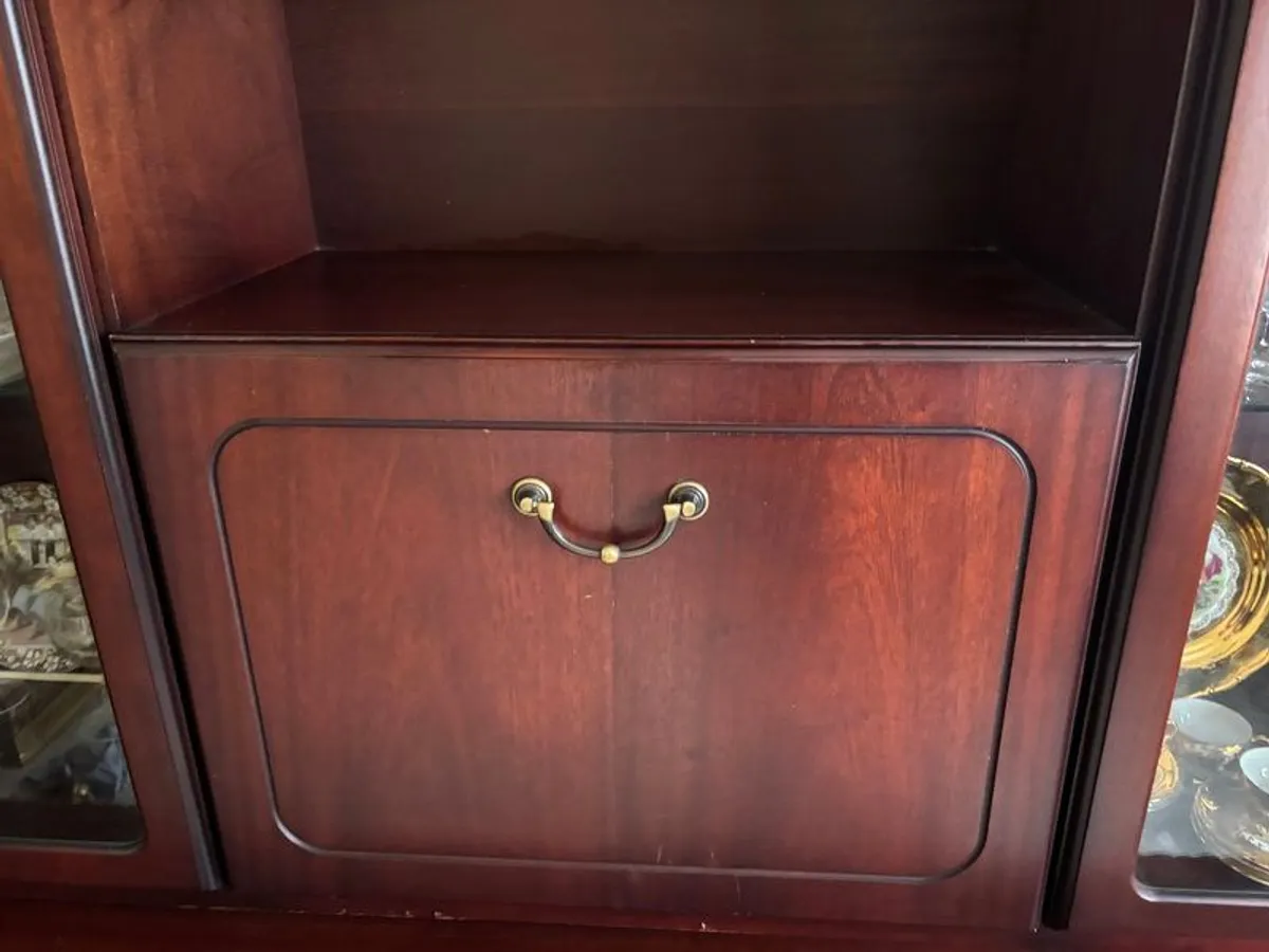 Glass Display Dark Wood Cabinet - Image 3
