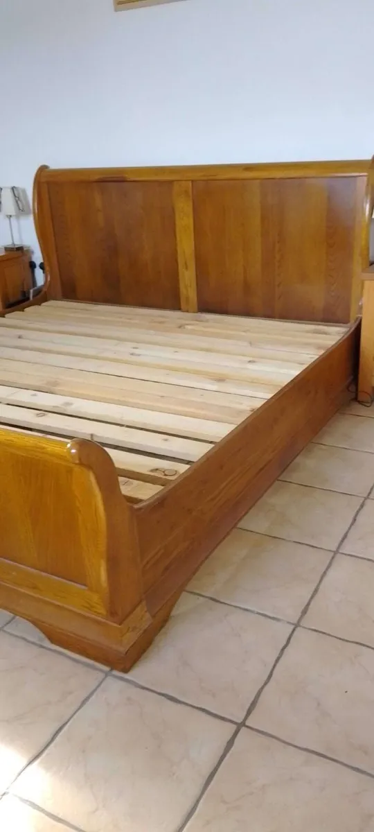 Quality Oak superking sleigh bed frame. - Image 3