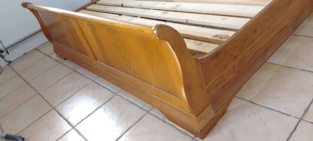 Quality Oak superking sleigh bed frame. - Image 2