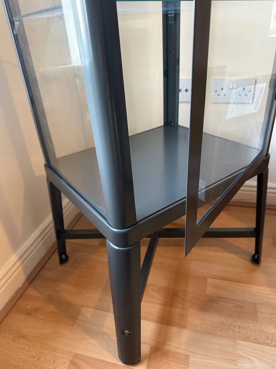 IKEA FABRIKÖR Glass Display Cabinet – Dark Grey - Image 2