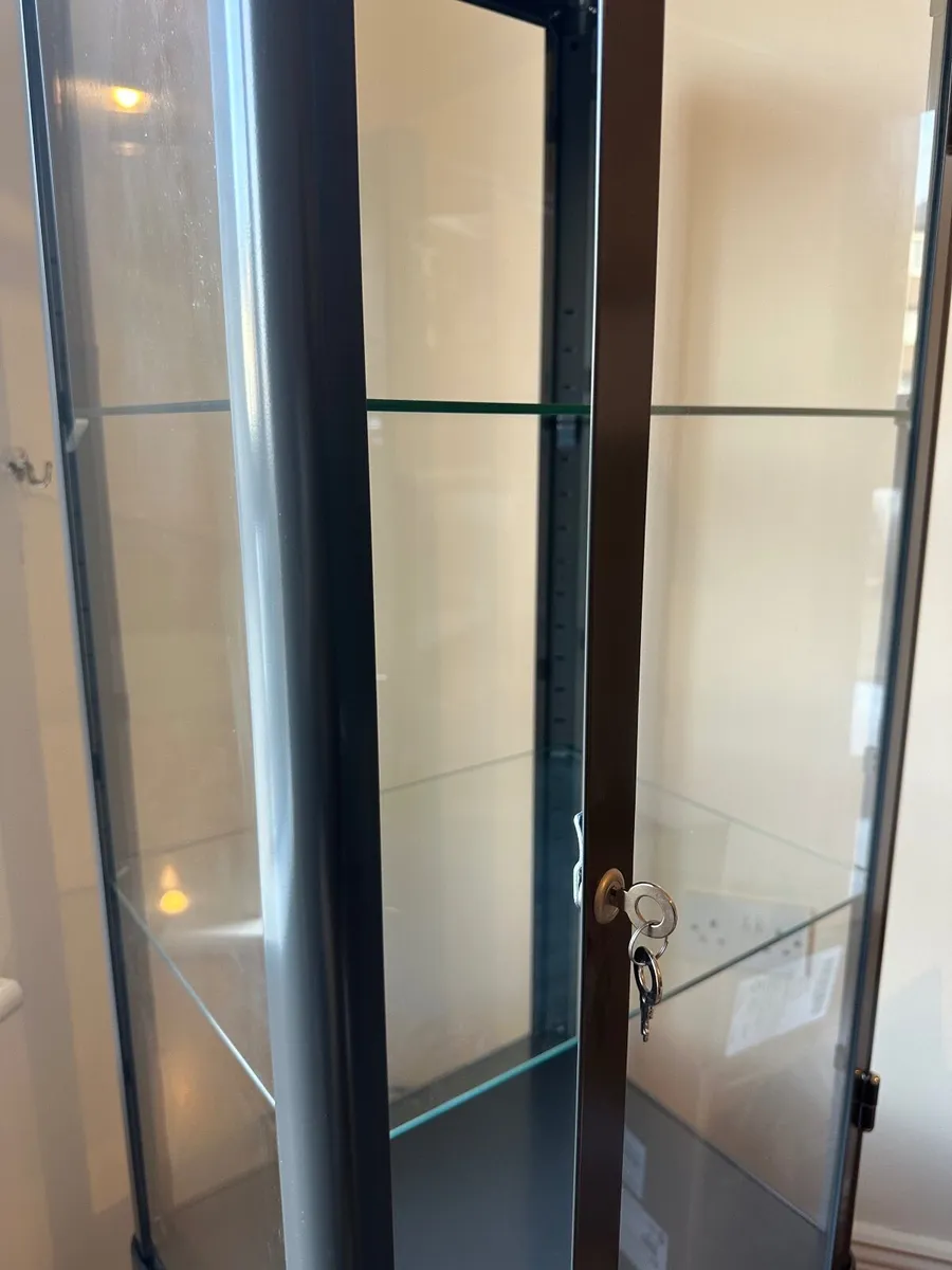 IKEA FABRIKÖR Glass Display Cabinet – Dark Grey - Image 3