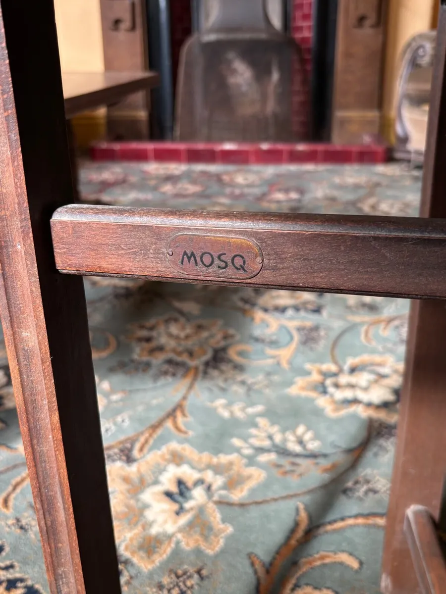 Antique Mosq Card Table with oak folding stand - Image 1