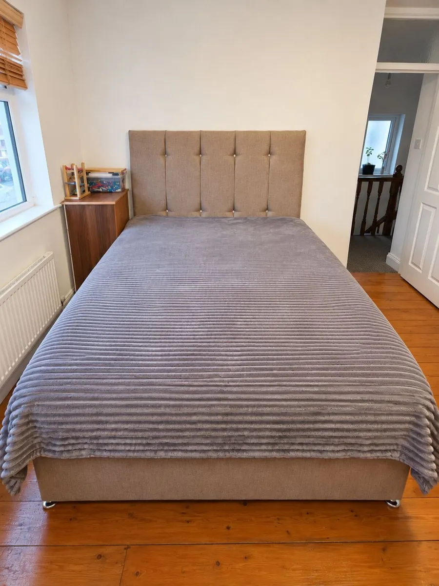 Double Bed with Mattress, Headboard & Storage - Image 2