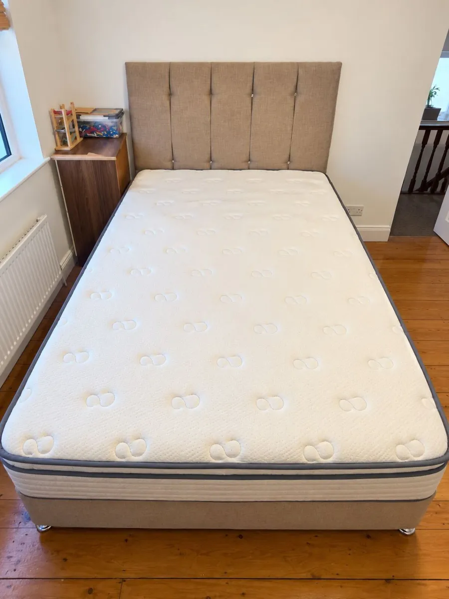 Double Bed with Mattress, Headboard & Storage - Image 3