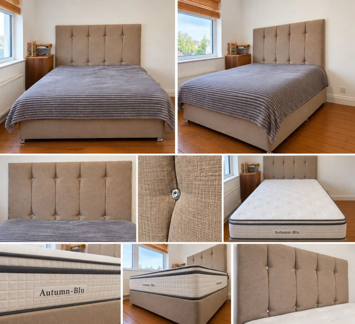 Double Bed with Mattress, Headboard & Storage - Image 4