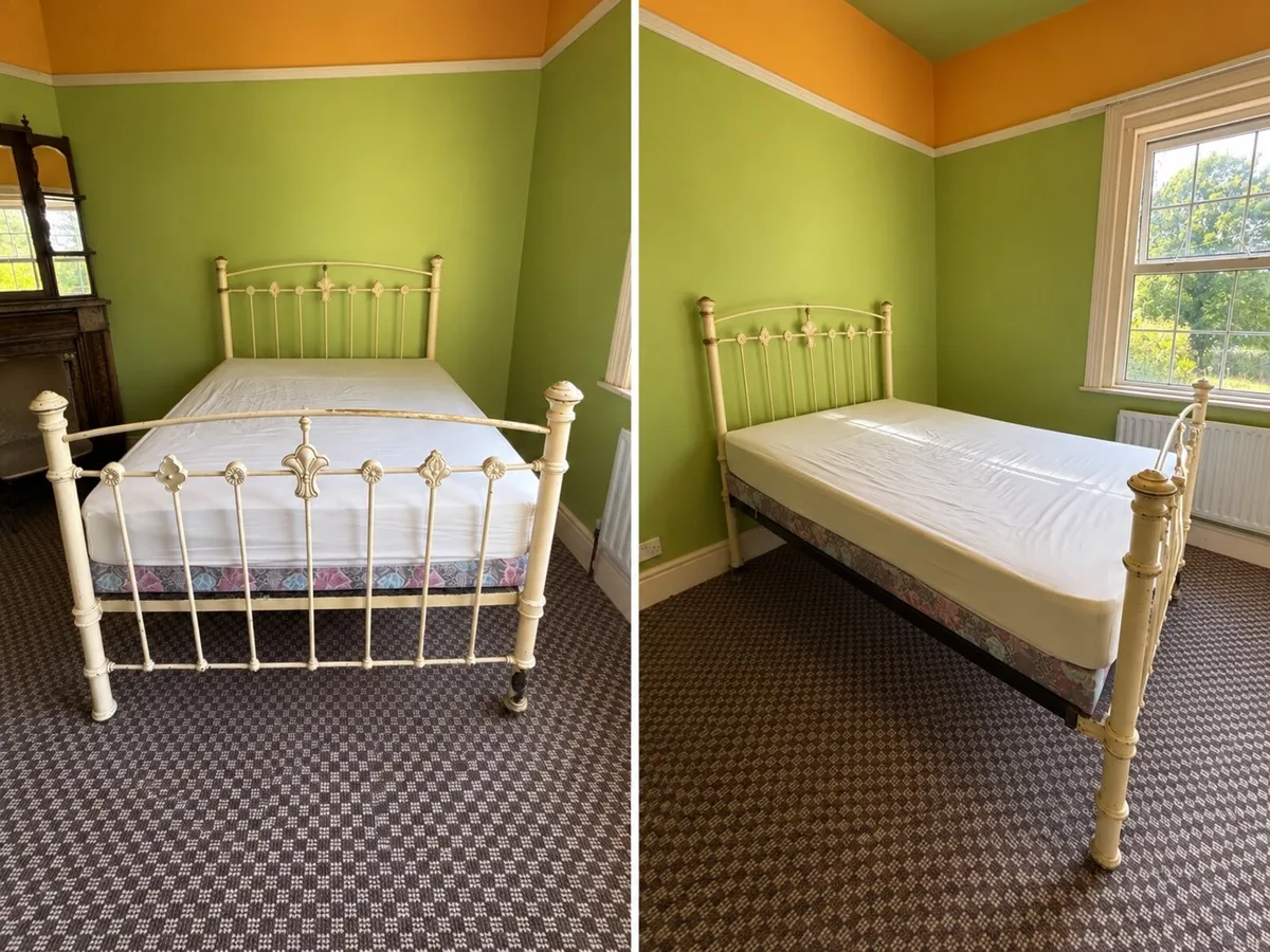 Antique Victorian Double brass and iron bed - Image 1