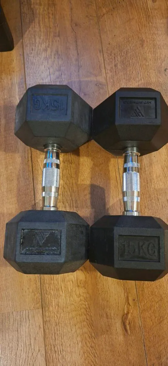 NEW UNUSED 15 kg HIT FITNESS Dumbells