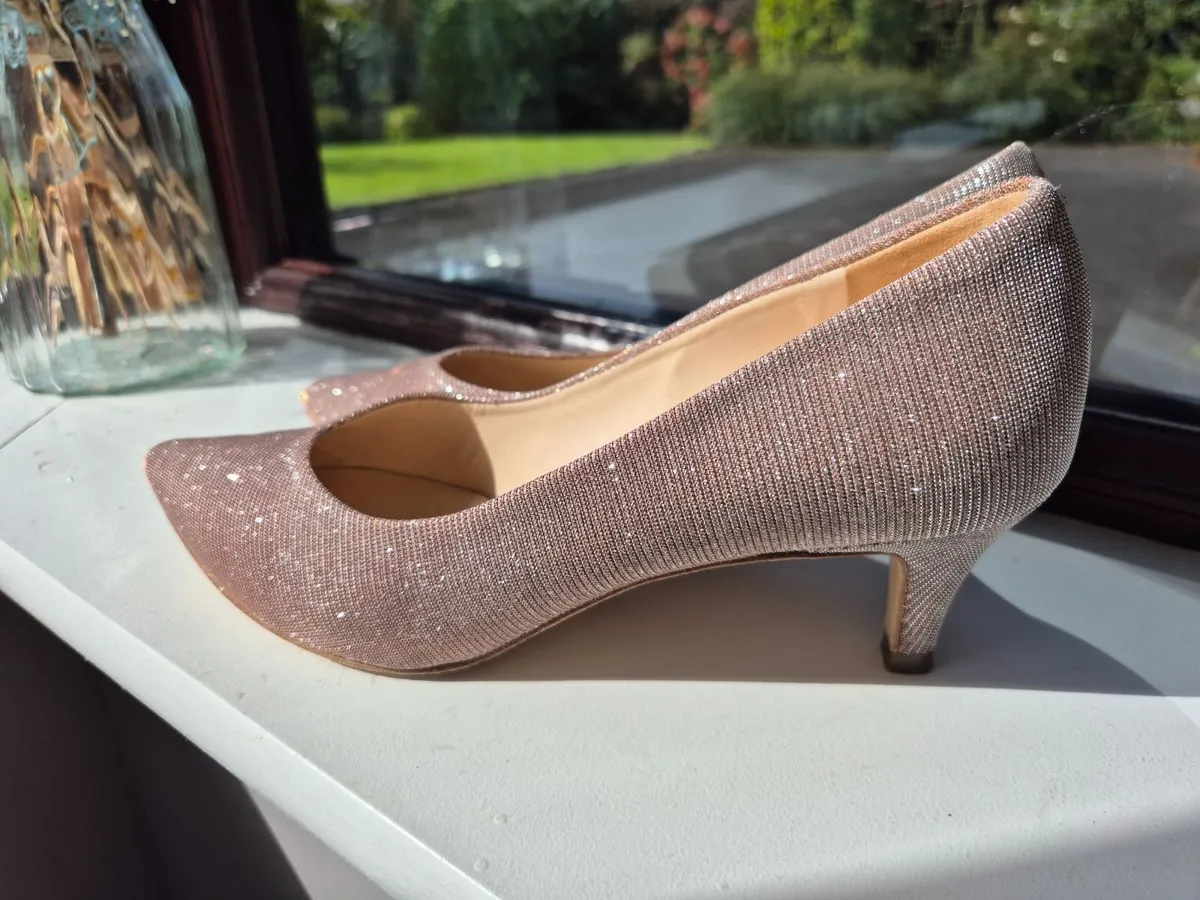 Peter Kaiser sparkly rose gold heels - Image 1