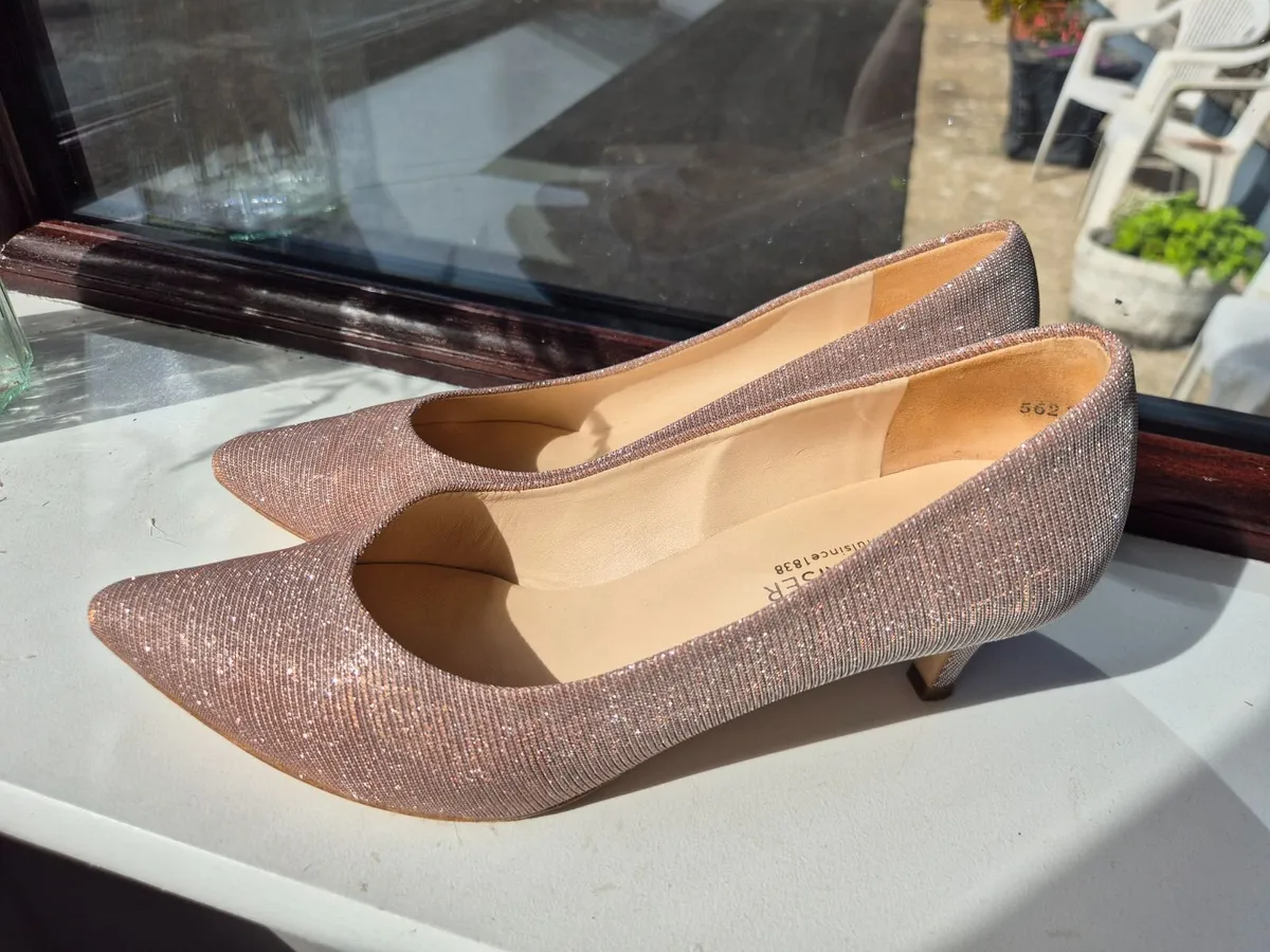 Peter Kaiser sparkly rose gold heels - Image 4