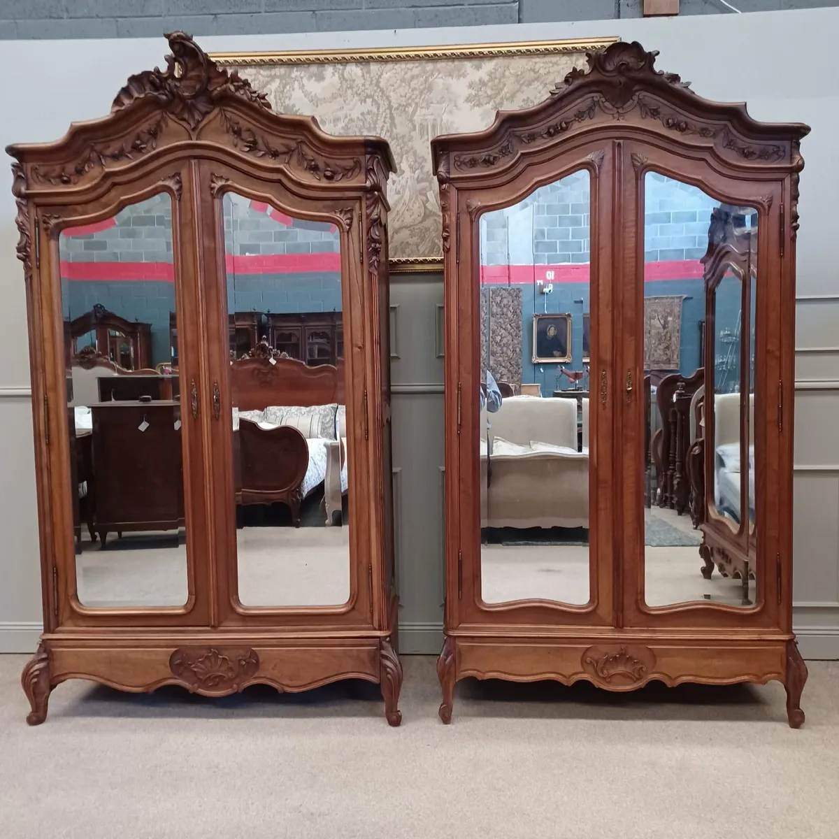 Two solid walnut antique wardrobe Loius XV - Image 1