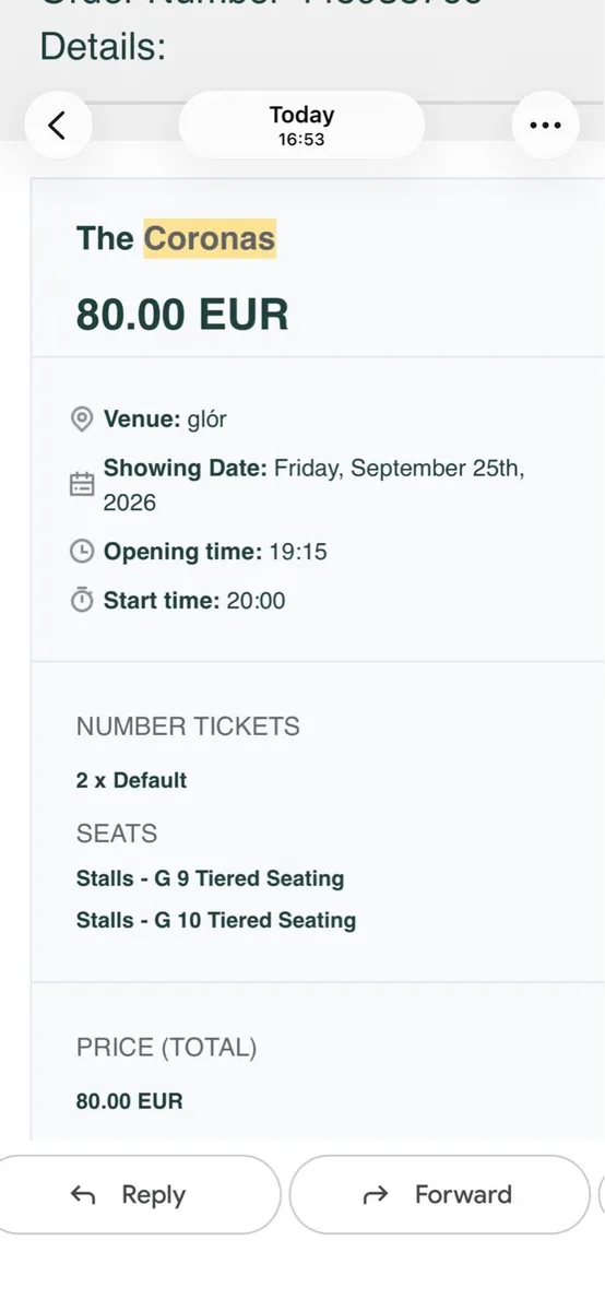Coronas tickets Ennis
