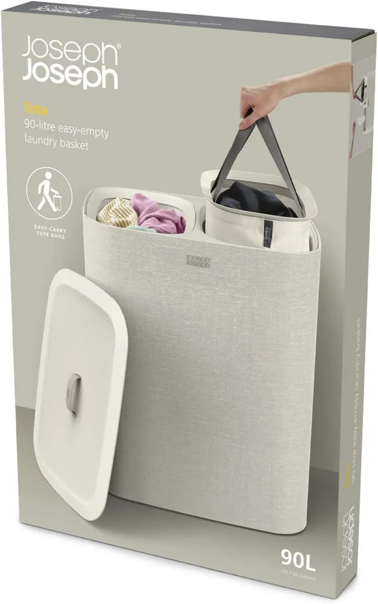90-Litre Laundry Separation Basket with Lid 2 - Image 4
