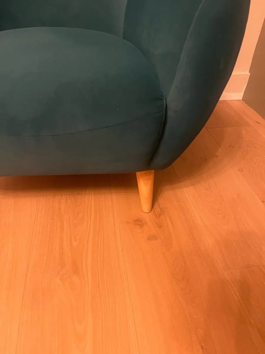 Teal armchair extremely comfortable to sit in! Hardly ever used nearly new. - Image 2