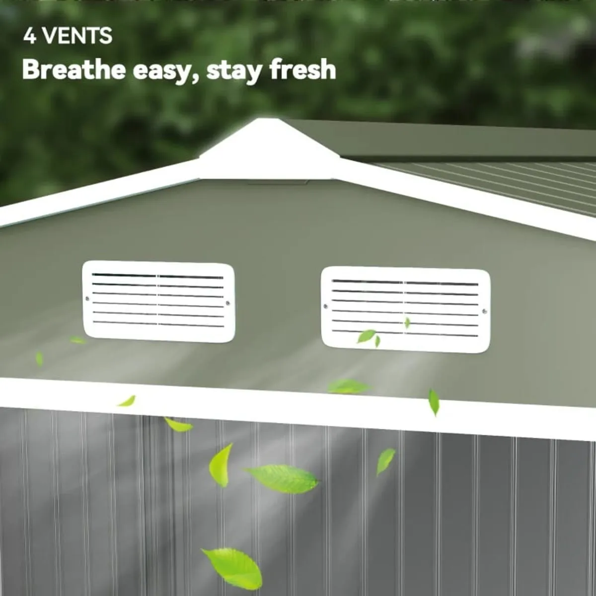 9 x 6ft Garden Metal Storage Shed, Outdoor Storage - Image 4