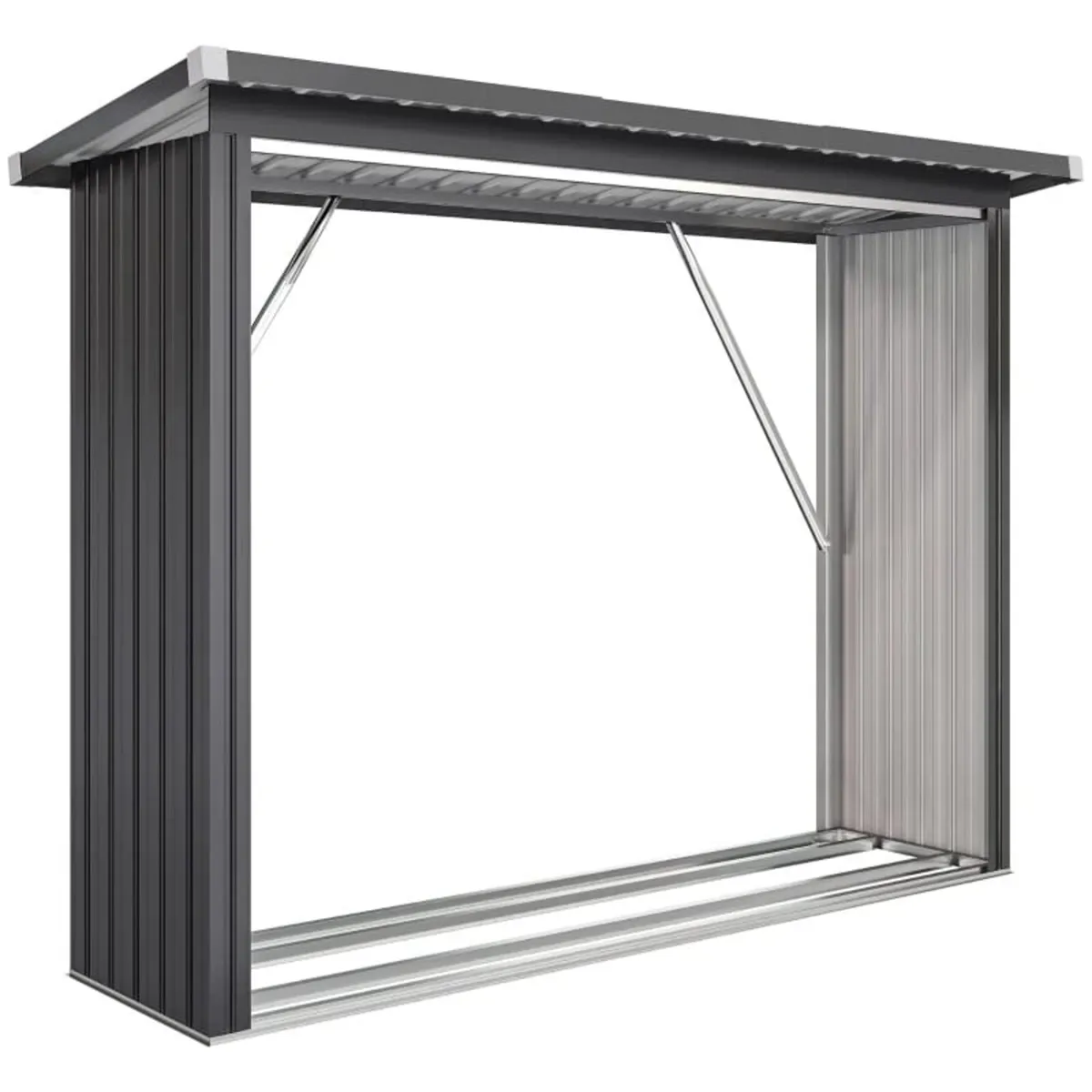 Covered Log Shelter Firewood Rack with Elevated Fl - Image 2