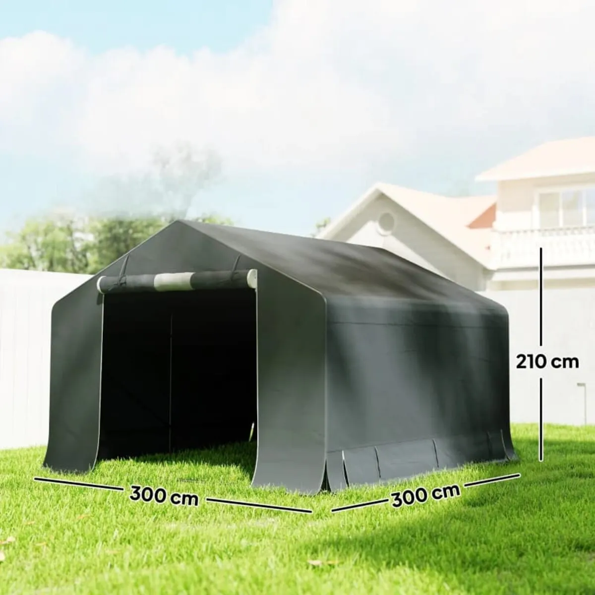 Portable garden shed, bike tent, roll-up zip door, - Image 2