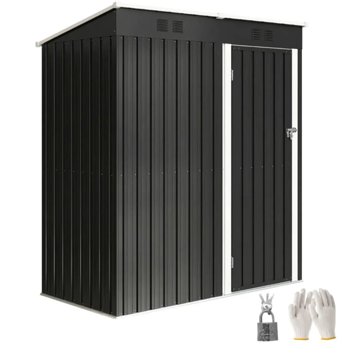 Outdoor Garden Shed 1.37 m² 163x90x179 cm with Lat - Image 4