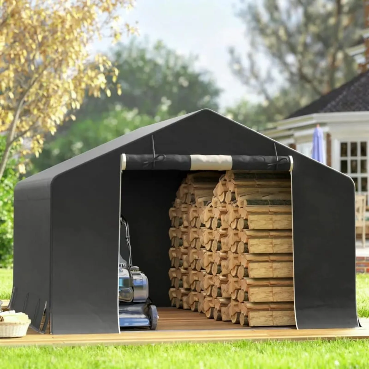 Portable garden shed, bike tent, roll-up zip door, - Image 4