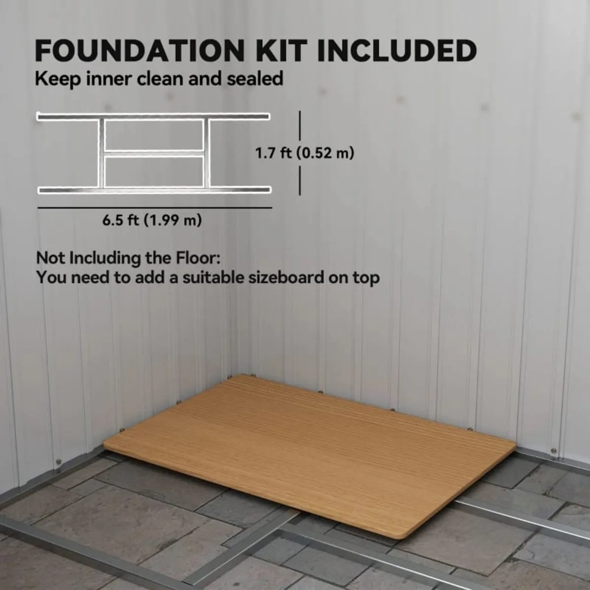 7 x 4ft Lean to Garden Metal Storage Shed w/ Found - Image 4