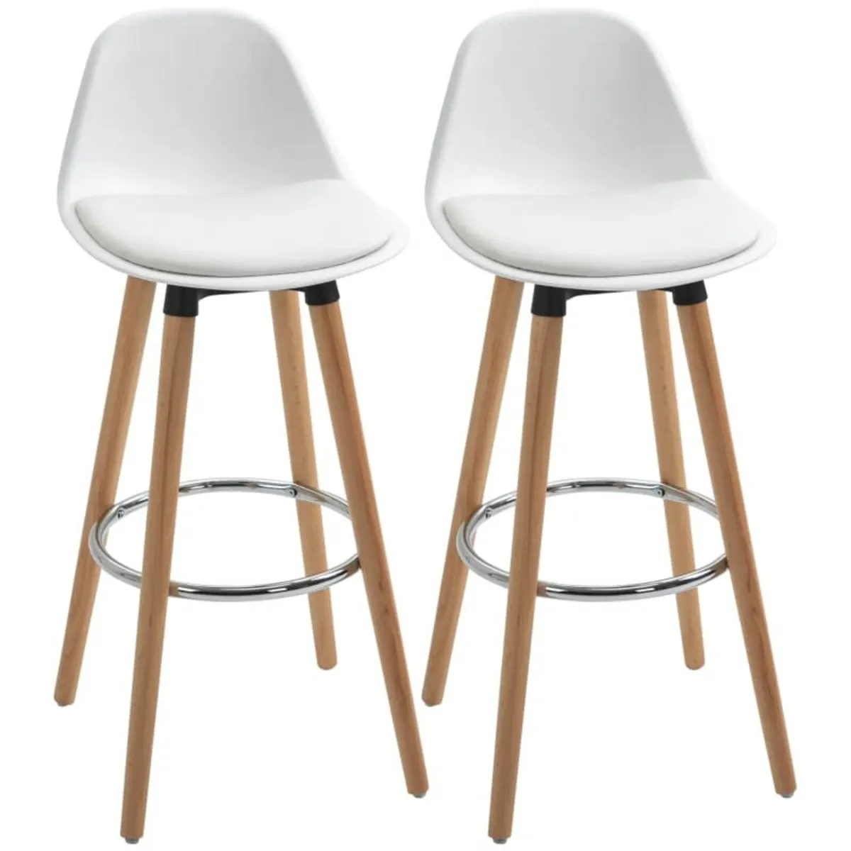 2-Piece Bar Stool Set Scandinavian Design, Footres - Image 1