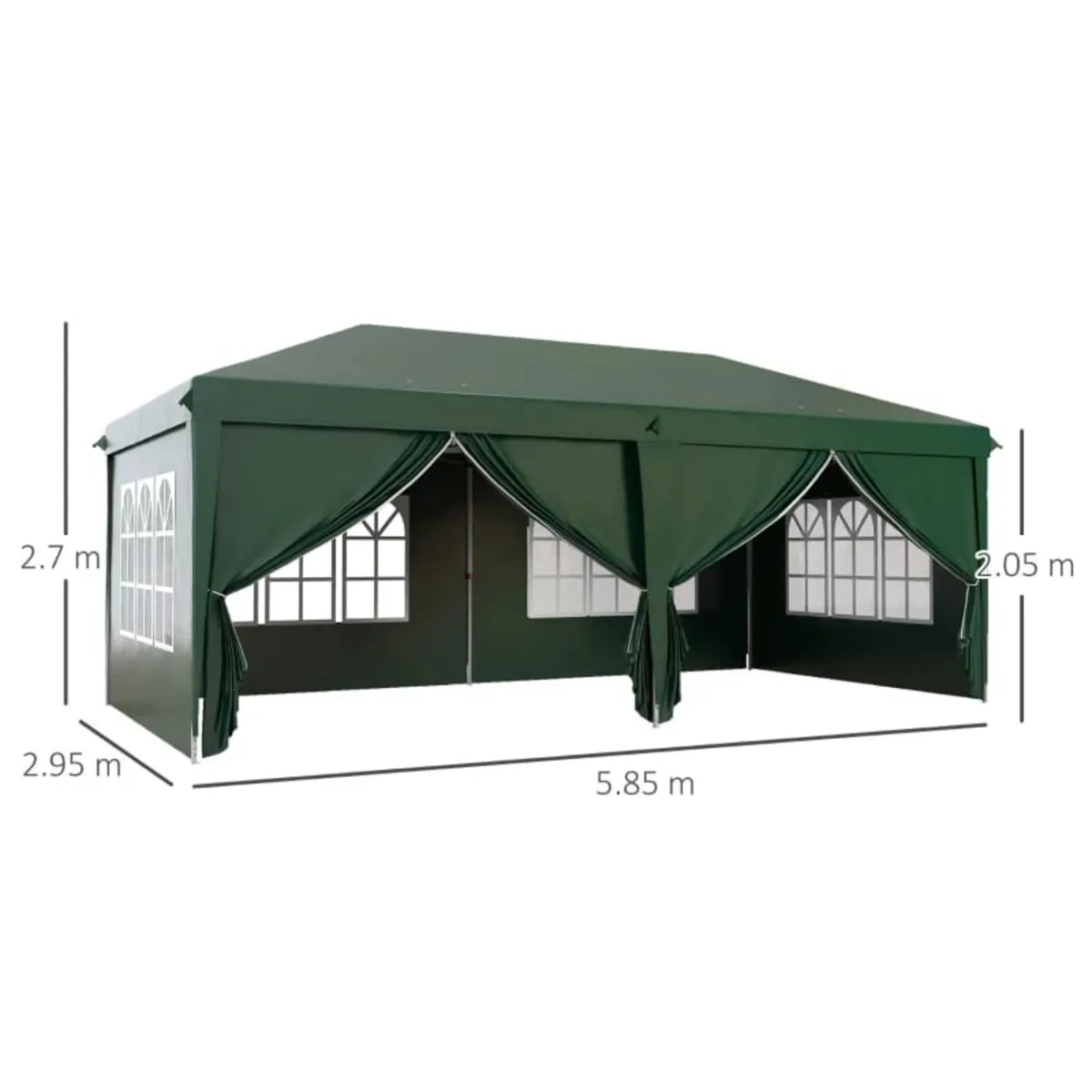 3 x 6m Pop-Up Gazebo, with Curtain Walls and Windo - Image 2