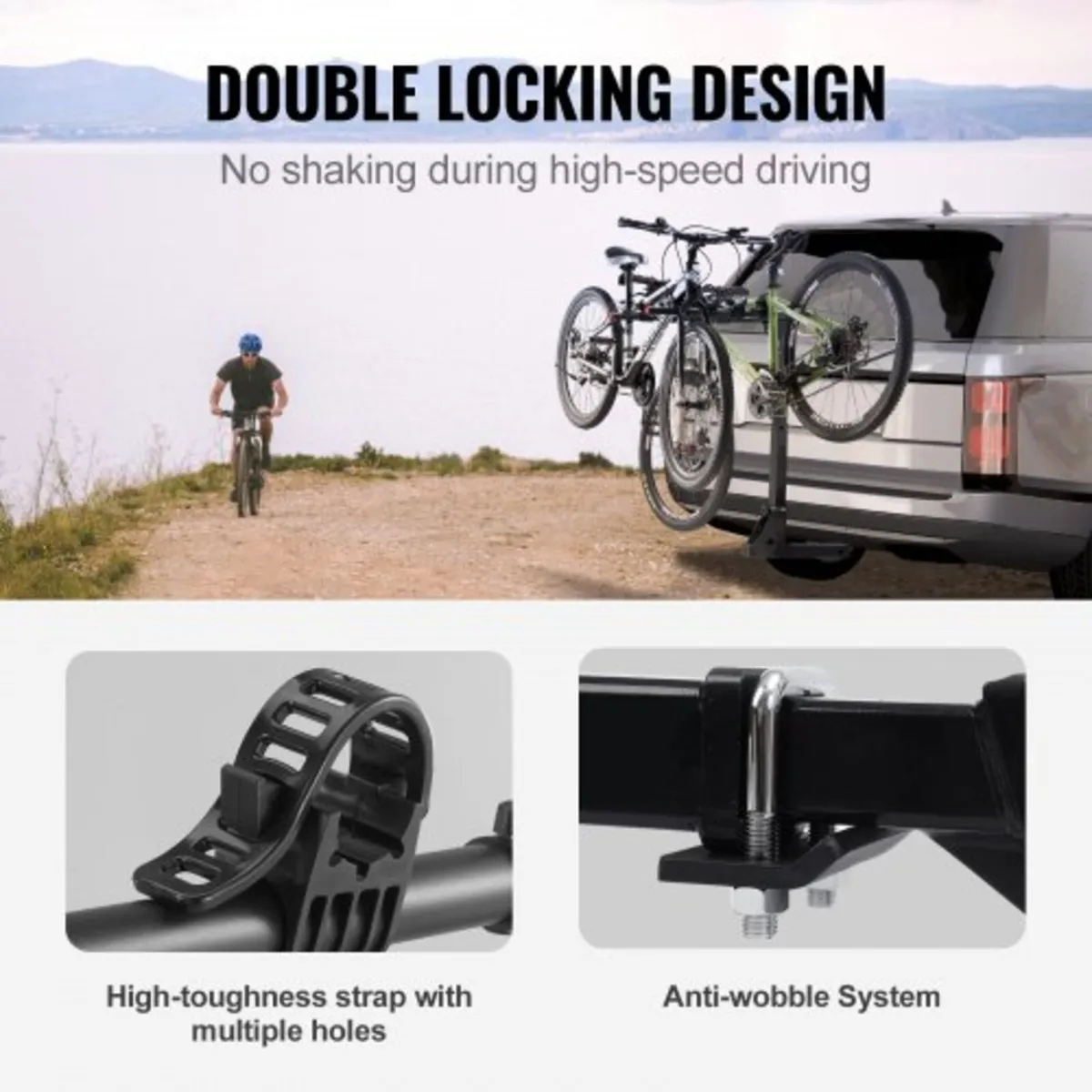 Hitch Mount Bike Rack, 4-Bike Carrier Rack, 150 LB - Image 3