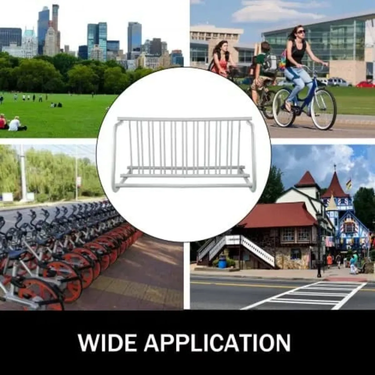 10 Holders Floor Bike Rack, 1.5m Length All-Steel - Image 4