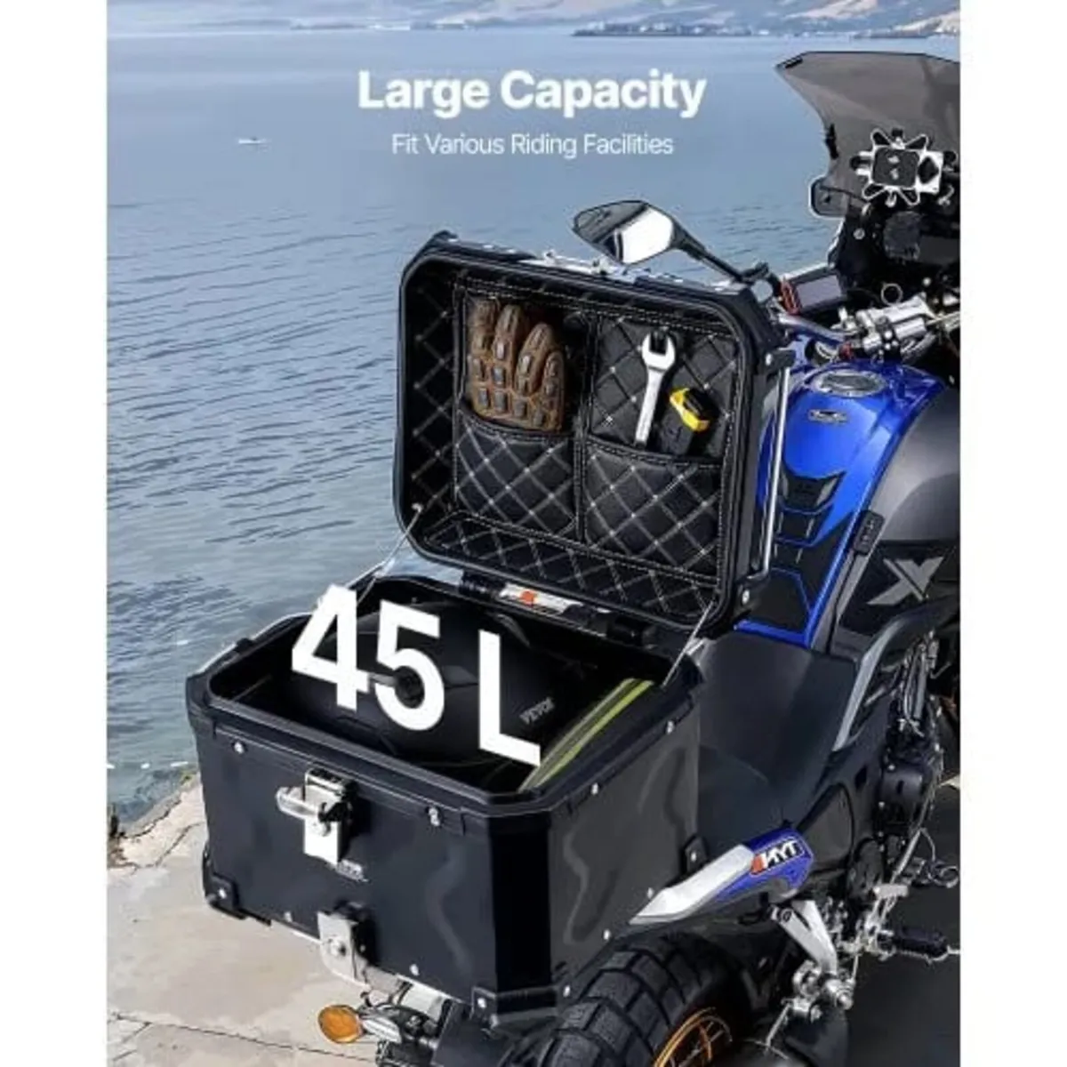 Universal Aluminum Alloy Motorbike Tail Box with L - Image 3