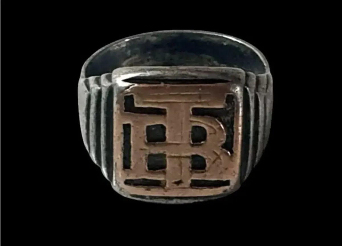 Vintage Thomas Burberry Silver & Gold Ring - Image 1