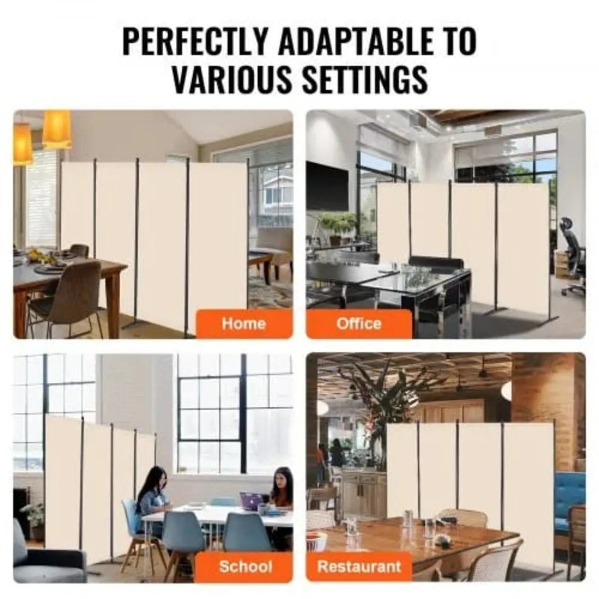 Room Divider, 4 Panels Room Divider, Folding Priva - Image 3