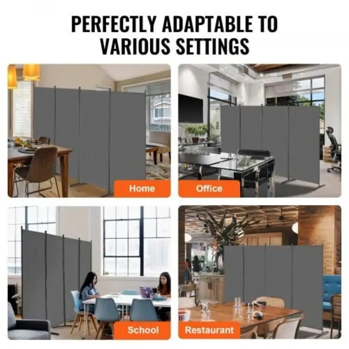 4 Panels Room Divider, Folding Privacy Screen and - Image 4