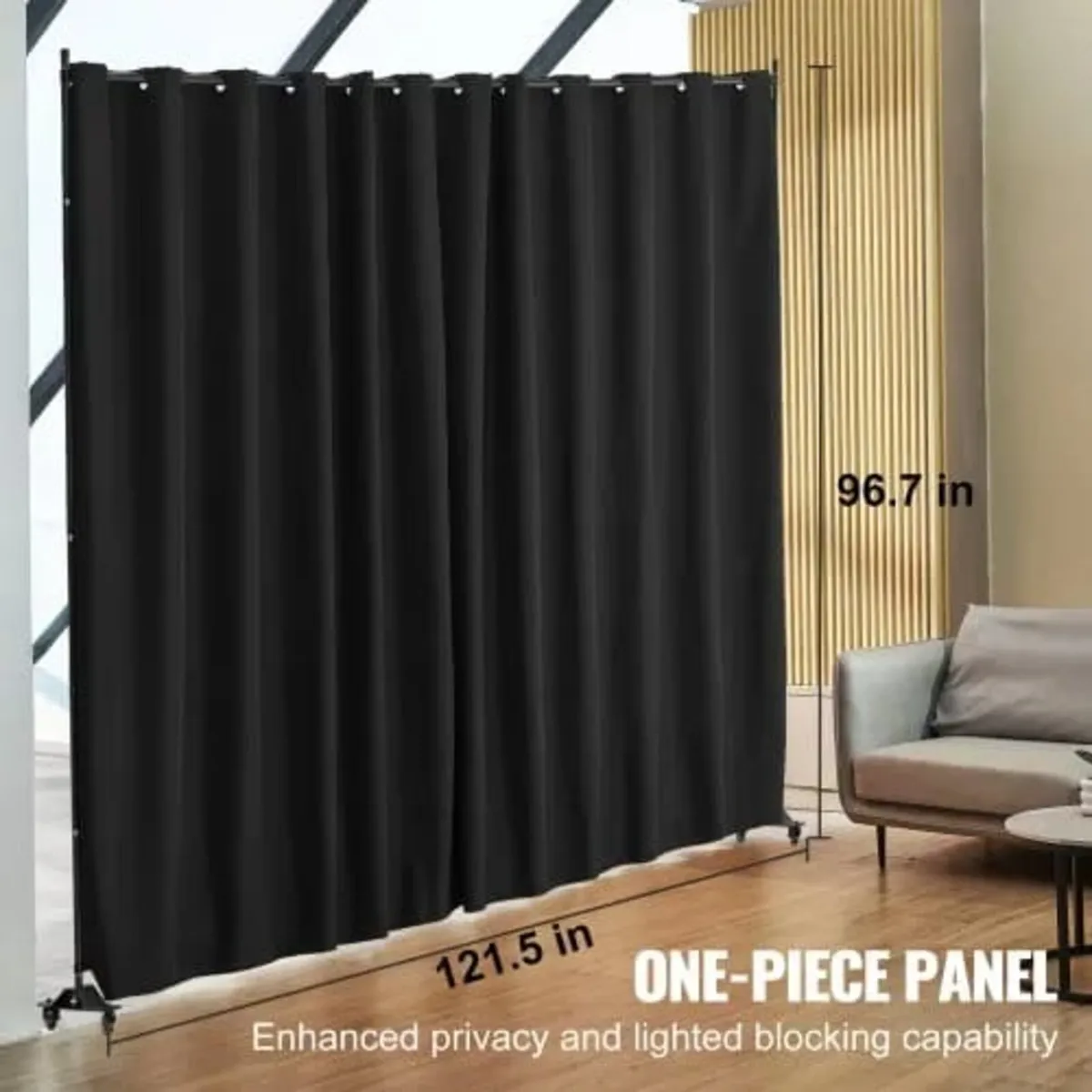 Room Divider, Portable Panel Room Divider with Whe - Image 3