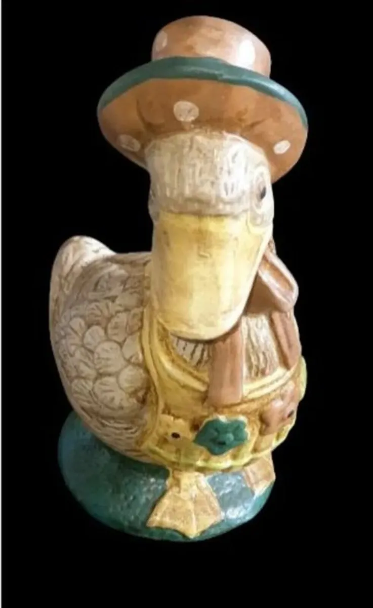 Pristine Vintage Ceramic Dressed Duck Figurine - Image 1