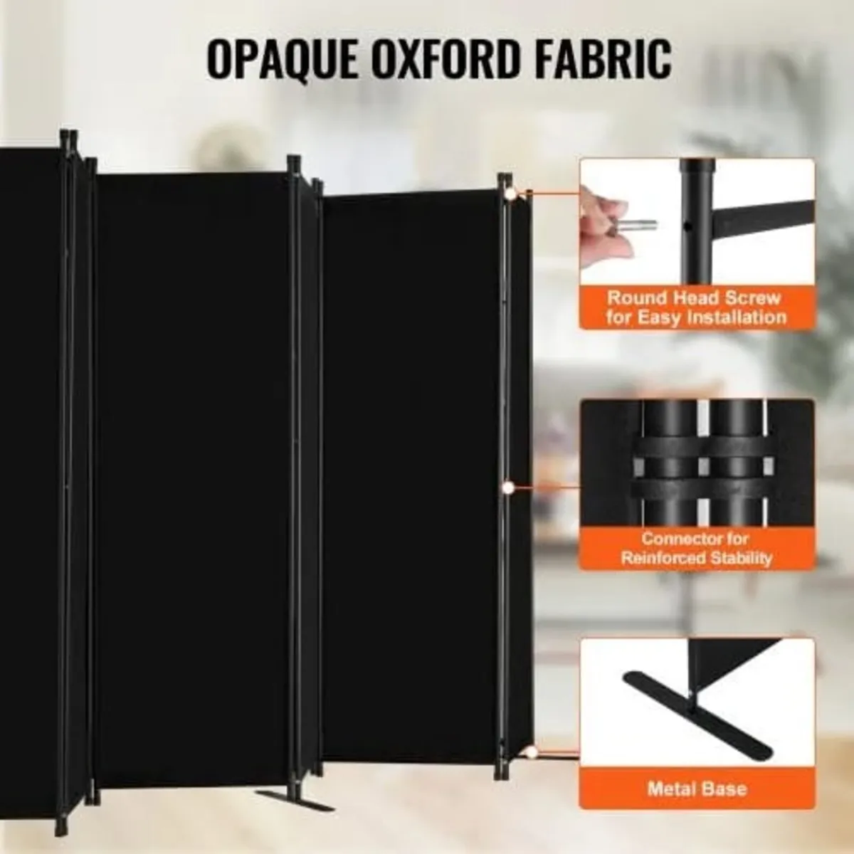 Room Divider, 6 Panels Room Divider, Folding Priva - Image 2