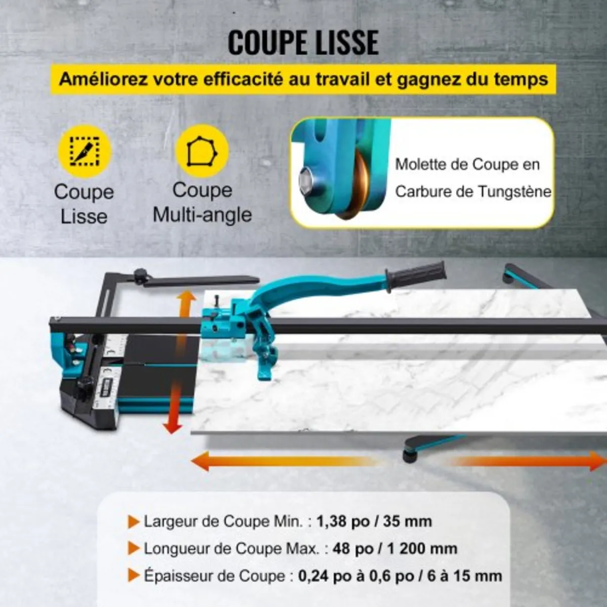 47 Inch Tile Cutter Single Rail Double Brackets Ma - Image 2